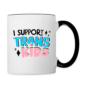 I Support Trans Kids Contrast Coffee Mug - white/black