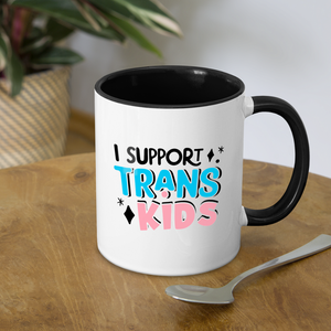 I Support Trans Kids Contrast Coffee Mug - white/black