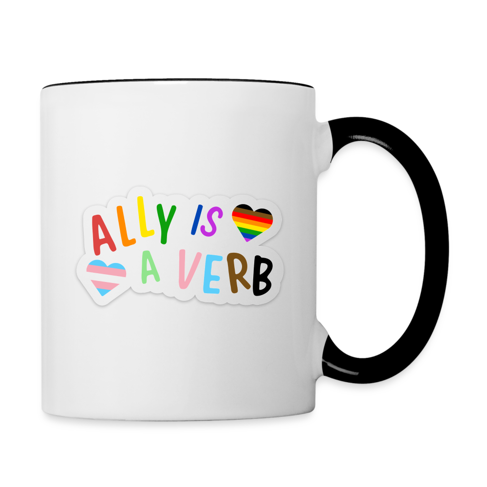 Ally is a Verb Contrast Coffee Mug - white/black