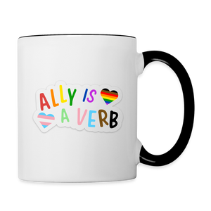 Ally is a Verb Contrast Coffee Mug - white/black