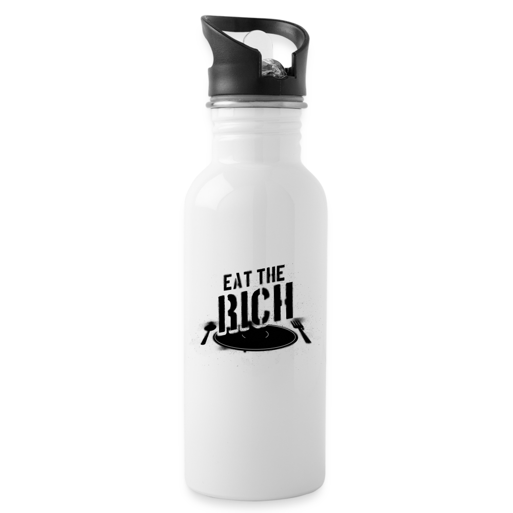 Eat The Rich V1: Water Bottle - white
