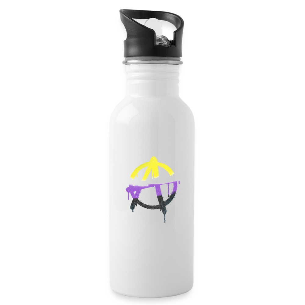 Anarchy Non-binary: Water Bottle - white