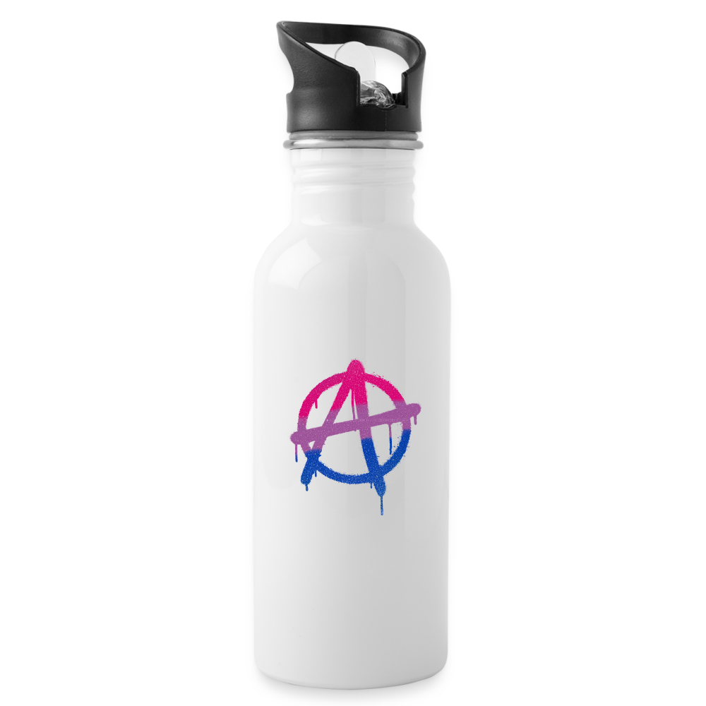Anarchy Bisexual: Water Bottle - white