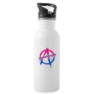 Anarchy Bisexual: Water Bottle - white