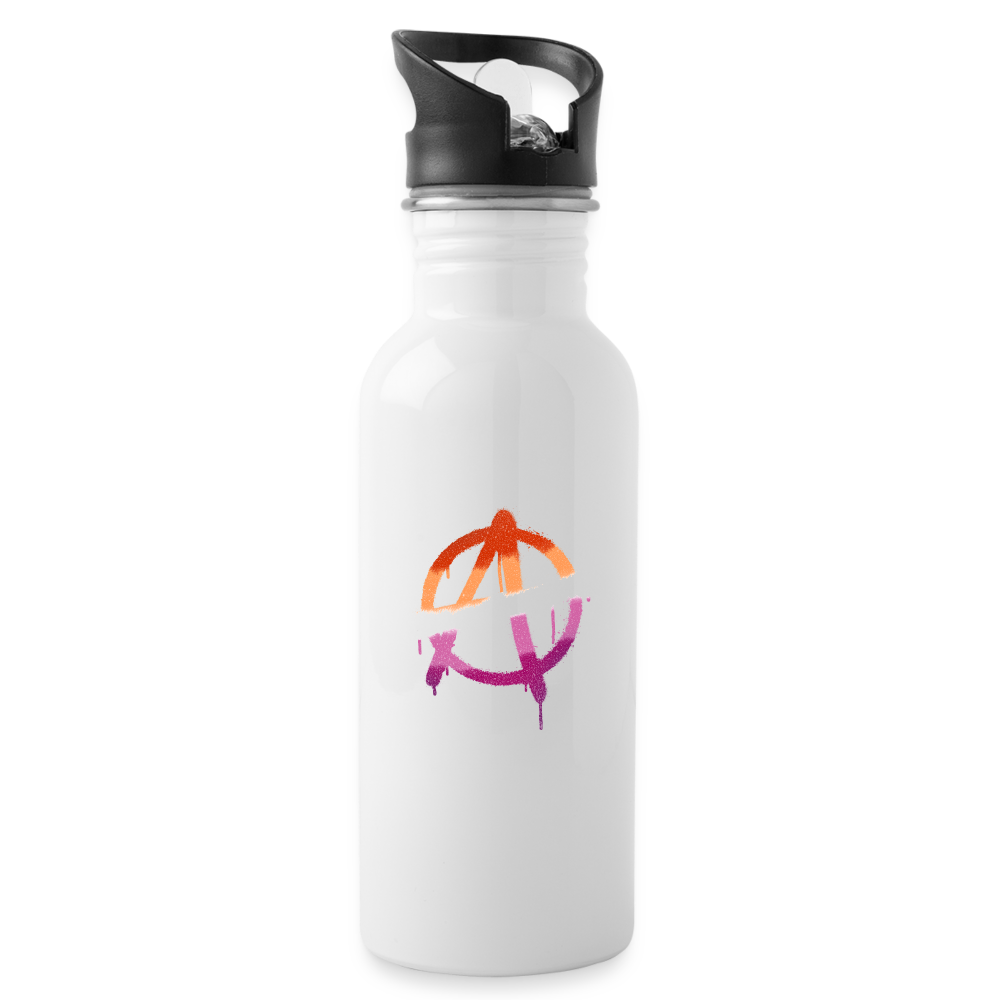 Anarchy Lesbian: Water Bottle - white