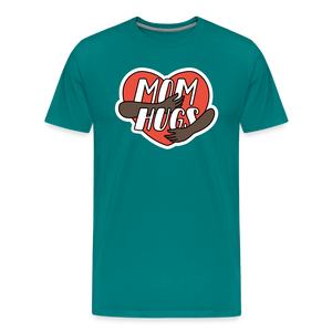 Mom Hugs 4: Men's Premium T-Shirt - teal