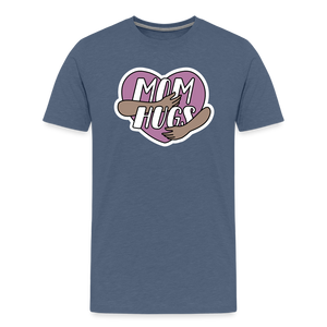 Mom Hugs 3: Men's Premium T-Shirt - heather blue