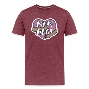 Mom Hugs 2: Men's Premium T-Shirt - heather burgundy
