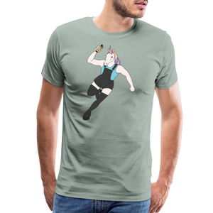 Pastel Unicorn: Men's Premium T-Shirt - steel green