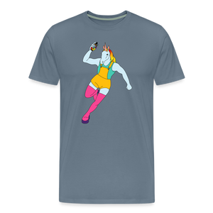 Multicolor Unicorn: Men's Premium T-Shirt - steel blue