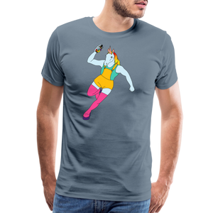 Multicolor Unicorn: Men's Premium T-Shirt - steel blue