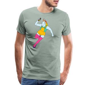 Multicolor Unicorn: Men's Premium T-Shirt - steel green