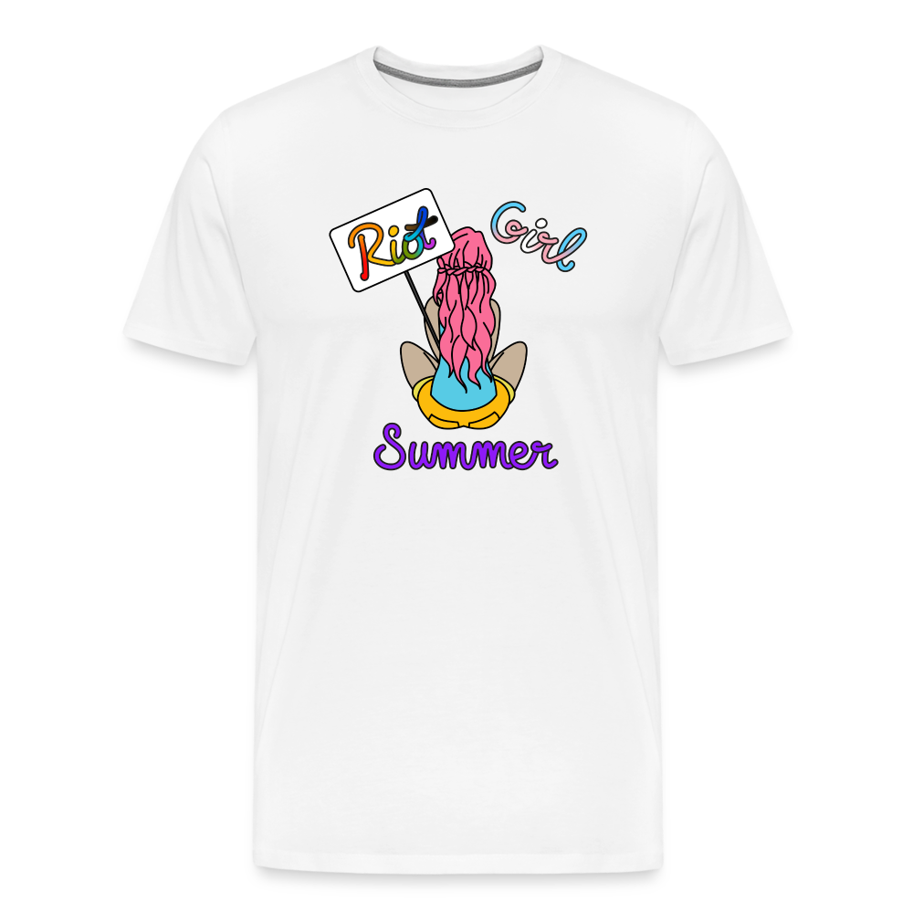 Riot Girl Summer Pink: 1 Men's Premium T-Shirt - white