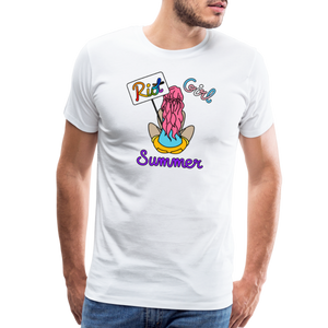 Riot Girl Summer Pink: 1 Men's Premium T-Shirt - white