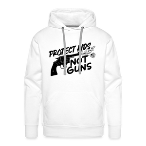 Protect Kids Not Guns: Men’s Premium Hoodie - white