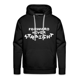 Forward, never Straight (White): Men’s Premium Hoodie - black