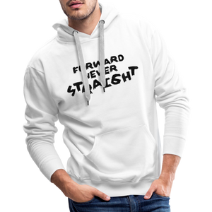 Forward, never Straight (Black): Men’s Premium Hoodie - white
