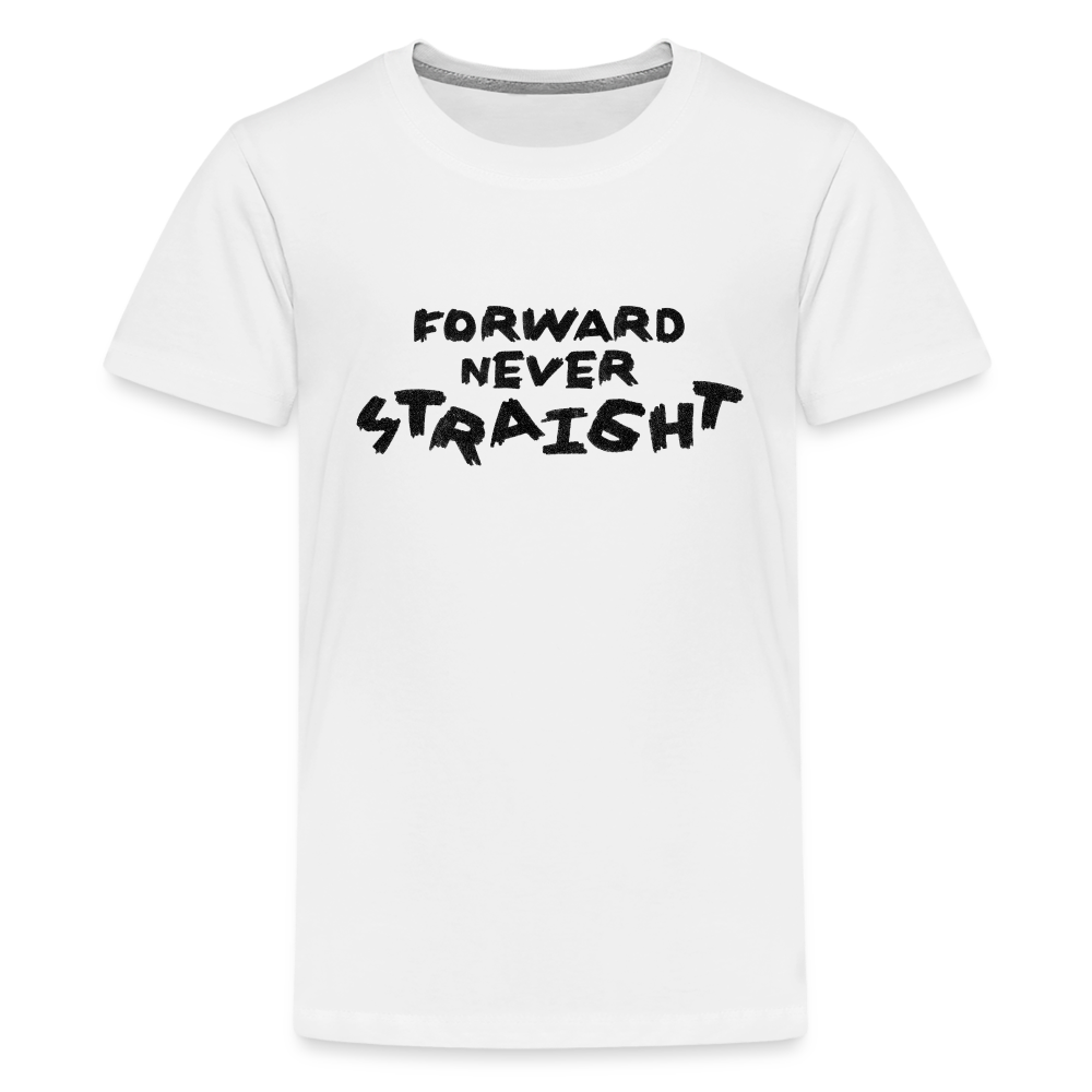 Forward, never Straight (Black): Kids' Premium T-Shirt - white