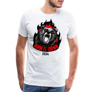 Burn it down 2024: Men's Premium T-Shirt - white