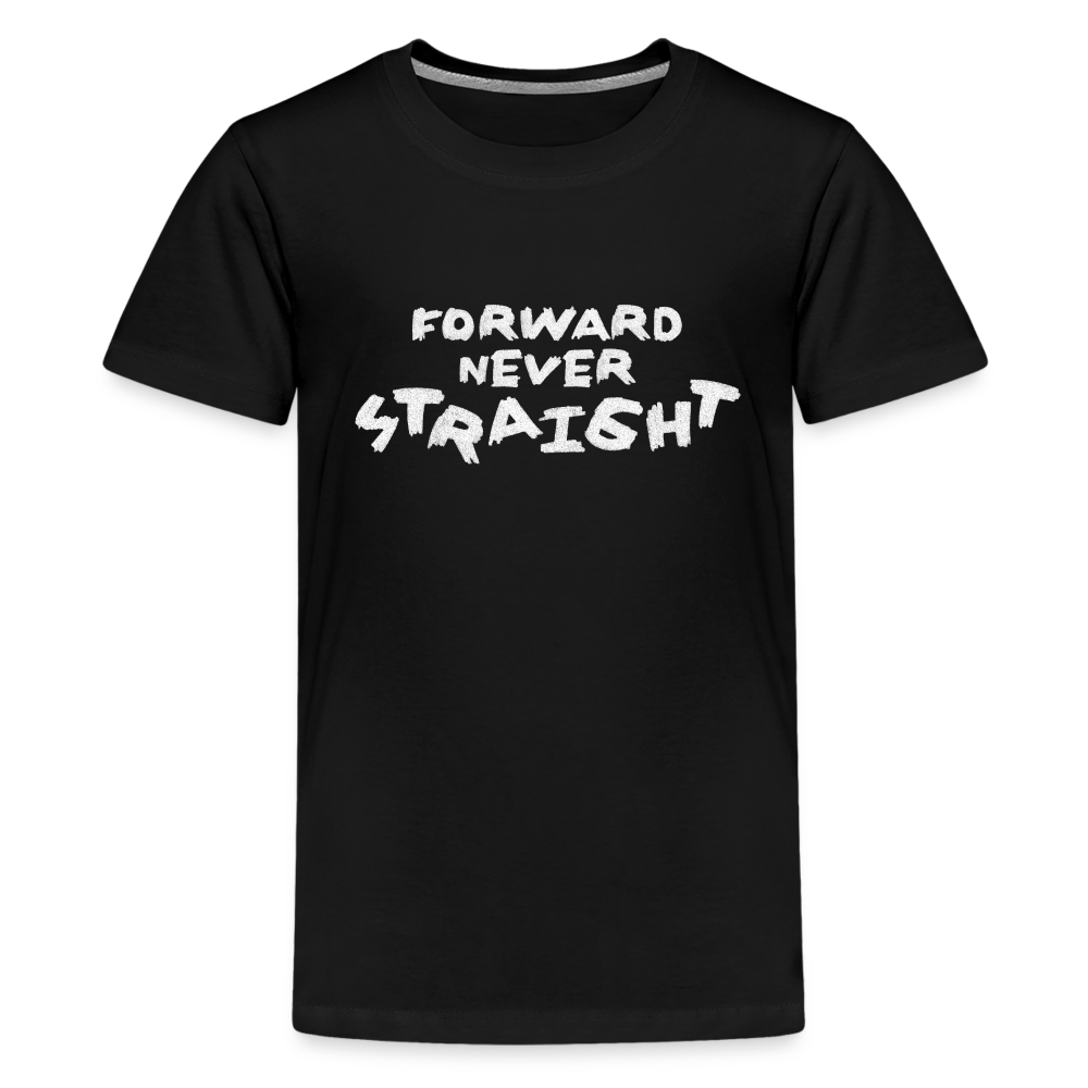 Forward, never Straight (White): Kids' Premium T-Shirt - black