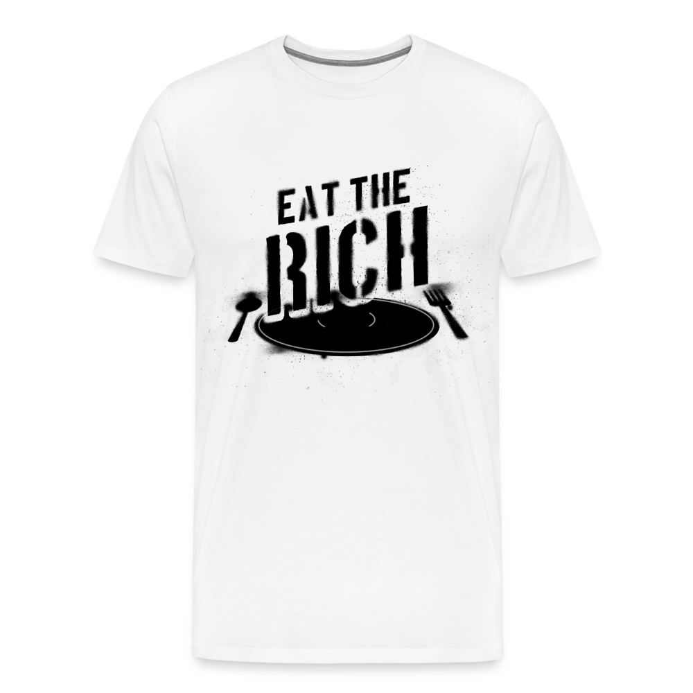 Eat The Rich V1: Men's Premium T-Shirt - white